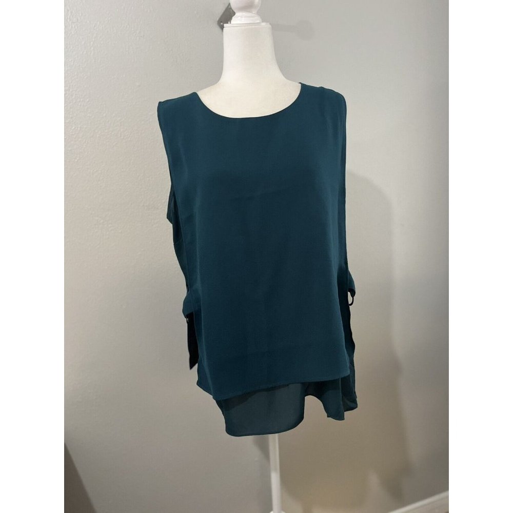 City Chic Teal Jade Sleeveless Layered Blouse Size 18 - Picture 2 of 10